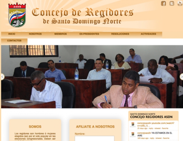 Sitio web Concejo de Regidores Ayuntamiento SDN.