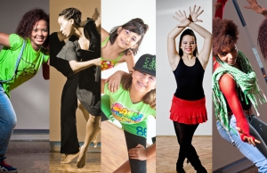 Chicas practican un danza contemporanea en los salones de Ecos.