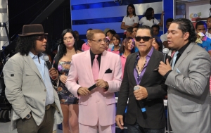 Sergio Vargas, Domingo Batista, Rafa Rosario y El Pachá, en el programa Con Domingo y El Pachá de Color Visión.