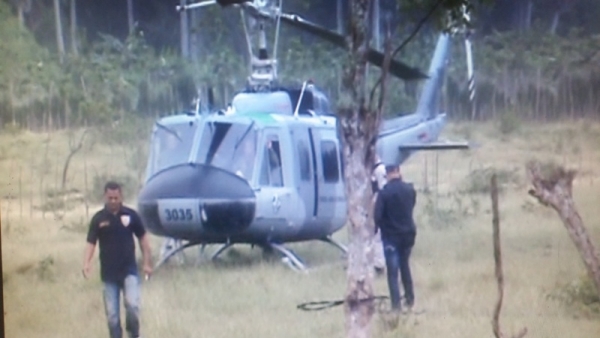 Helicóptero presidencial aterriza de emergencia en una finca de Salcedo: 