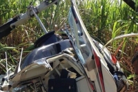 Este fue el helicóptero que se accidentó en San Pedro de Macorís, hasta el momento se desconoce la identidad de los o el dueño de la nave