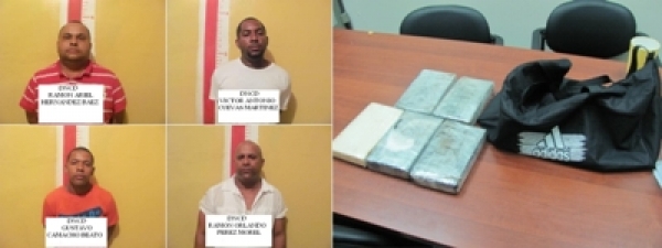 DNCD y fiscal detienen 4 hombres realizaban transacción con cocaína