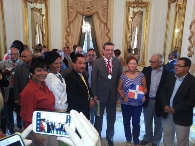 Periodistas dominicanos miembros del CDP visitan al gobernador de Puerto Rico, Alejandro García Padilla.