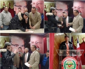 Varios momentos de la juramentación de Karim Abu Naba´a en el Partido Reformista Social Cristiano, filial Nueva York.