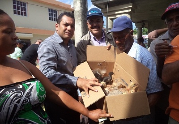 FEDA entrega pollitas ponedoras en Villa La Mata