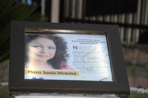 Con el develizamiento de esta tarja, el ministerio de ccultura, dejó inaugura la Plaza Sonia Silvestre, artista dominicana que falleció recientemente