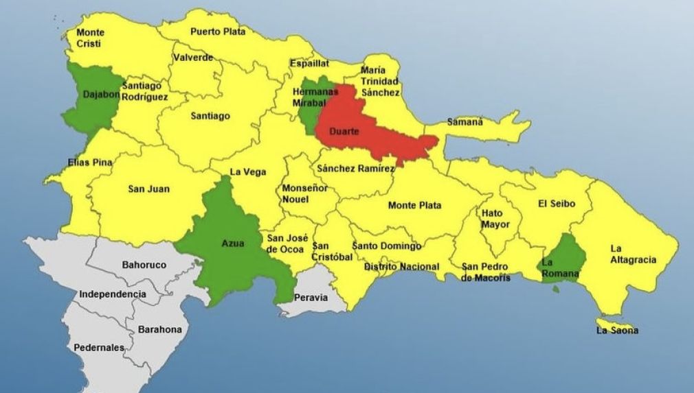 COE mantiene en alerta roja 1 provincia, 22 en amarilla y 4 en verde.