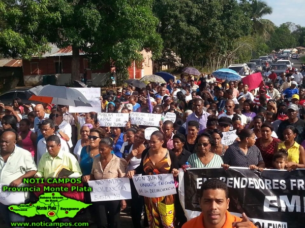 Cientos marchan en Don Juan contra la delincuencia