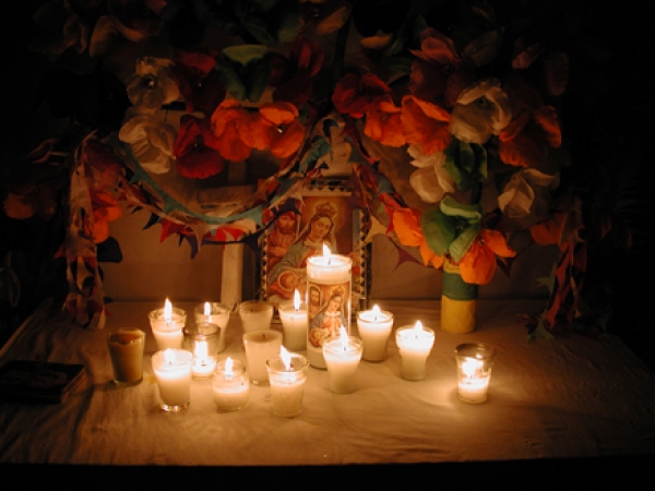 Altar a la Virgen de la Altagracia.