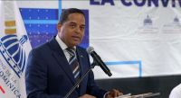 El viceministro Antonio Palma durante su participación en el evento, donde comunitarios y empresarios también asumieron trabajar por la seguridad de la provincia.