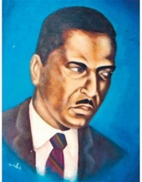 Cuadro en el cual se ve el rostro de Mauricio Báez.