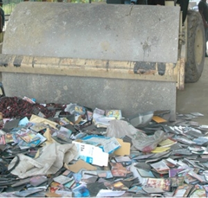 Fiscalía Provincia de Santo Domingo destruye material pirateado