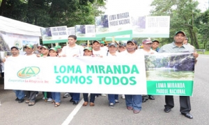 Movimiento cooperativo dominicano marcha por Loma Miranda