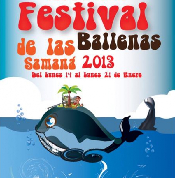 Afiche del Festival de Ballenas Jorobadas en Samaná.