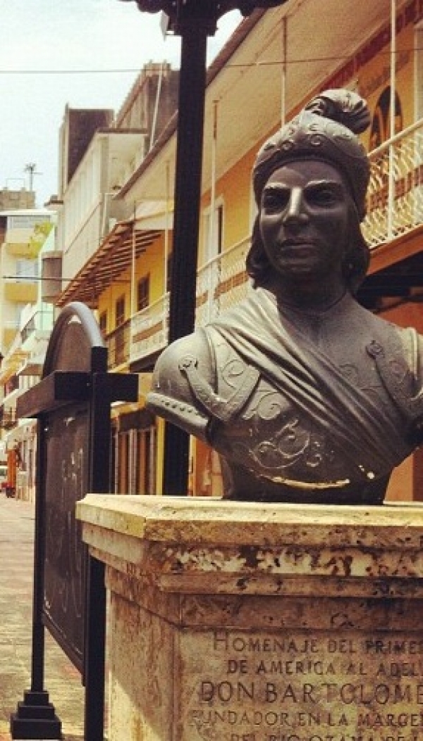 Busto de Bartolomé Colón, fundador de la ciudad de Santo Domingo. 