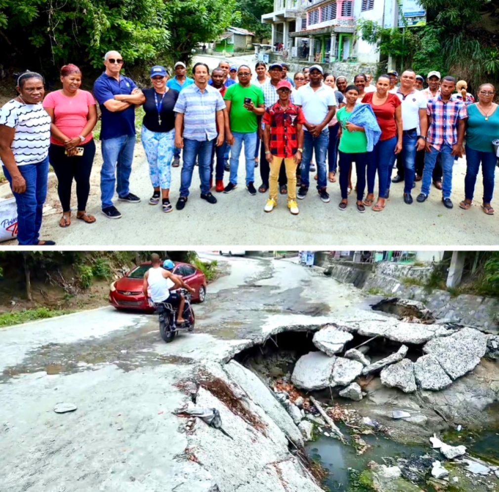 Comunitarios y asociaciones exigen construcción del puente de La Ceiba y otras obras en Villa Los Almácigos.