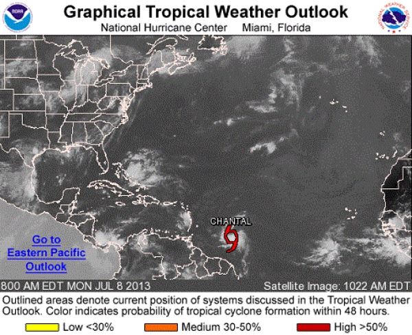 Lluvias de Chantal afectan al país