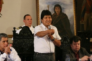 Evo Morales felicitó a la comisión de Bolivia en la Haya.  