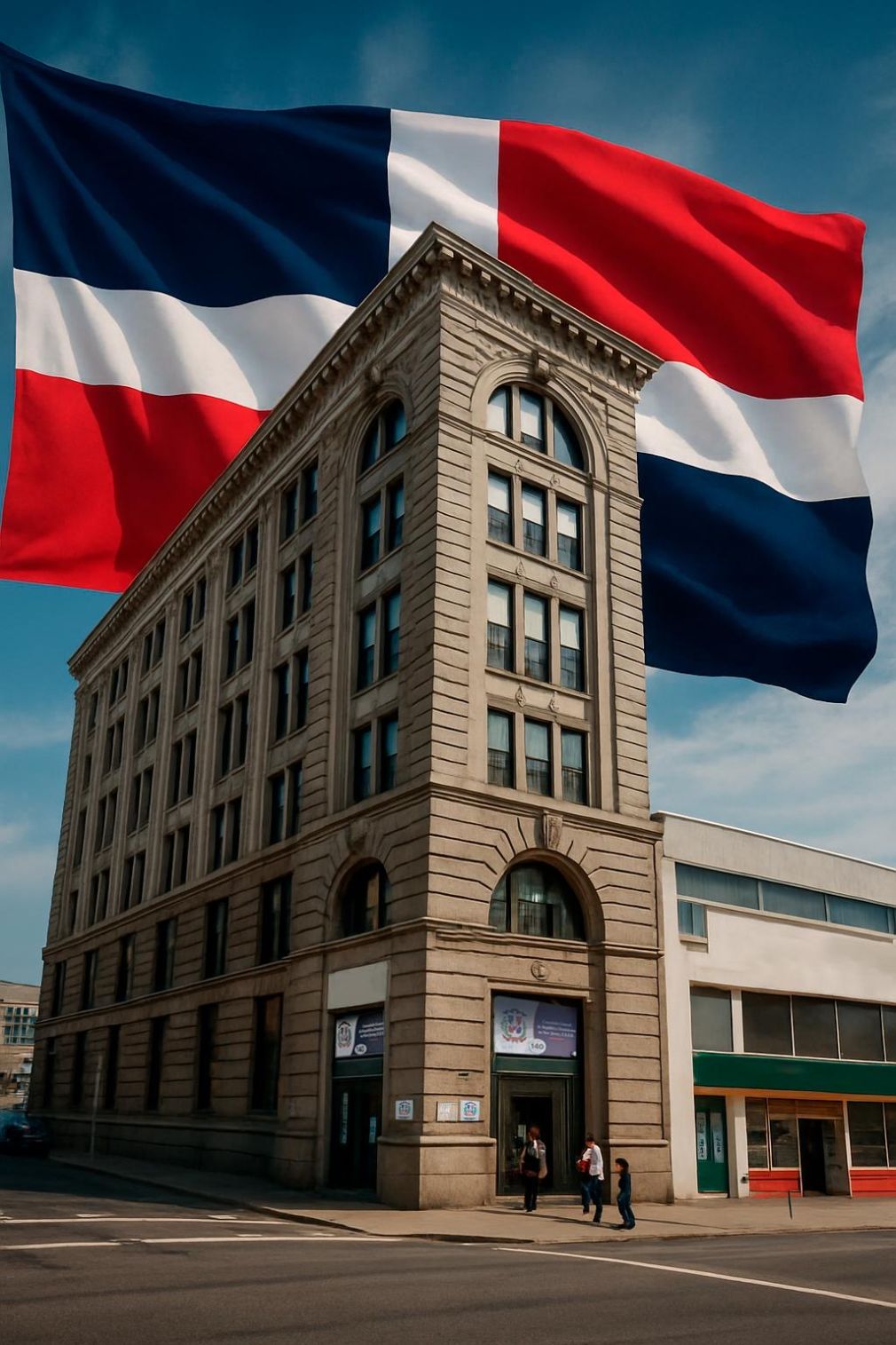 El operativo móvil consular será este sábado 2 de agosto. Imagen creada con IA, Consulado de República Dominicana en New Jersey.