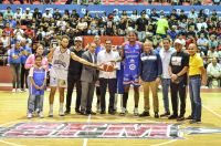 Kelvin Cruz durante su participación en la serie final del XXXV Torneo de Baloncesto Superior de Baloncesto de San Francisco de Macorís.