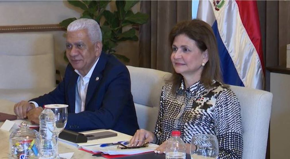 En esta reunión realizada en el Palacio Nacional, la vicepresidenta Raquel Peña sustituyó al presidente Luis Abinader.