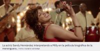 Escena de la película musical biográfica Milly, reina del merengue, que se estrena en cines el jueves 16 de abril próximo.