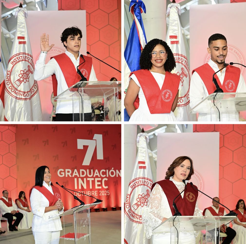 La montañista y triatleta Thais Herrera fue la oradora invitada en la septuagésima primera ceremonia de graduación del Instituto Tecnológico de Santo Domingo (INTEC), celebrada en el Centro de Convenciones de Sans Soucí.