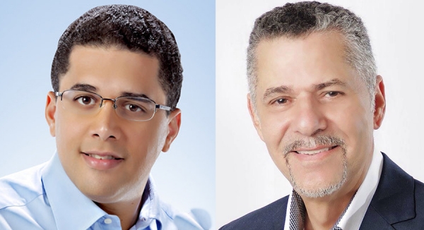 David Collado y Manuel Jiménez, ambos candidatos escogidos a sus respectivas alcaldías por el Partido Reformista Social Cristiano.