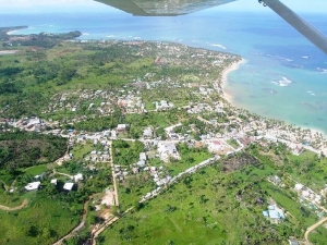 Vista aérea de Las Terrenas en Samaná, República Dominicana.