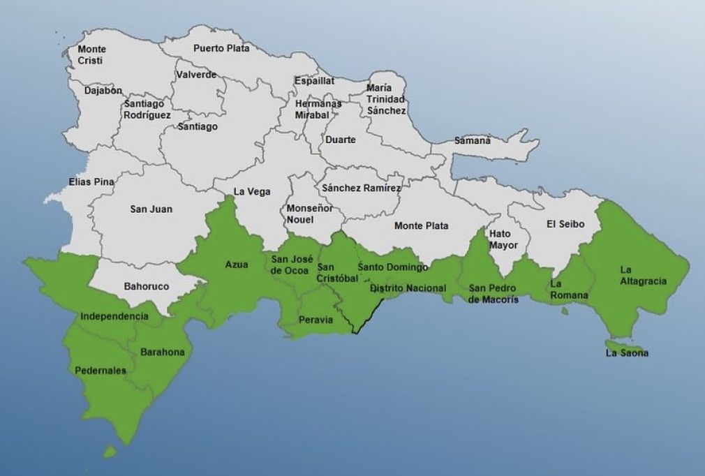 Los efectos de la vaguada estarán afectando el litoral caribeño a partir de la madrugada del miércoles.