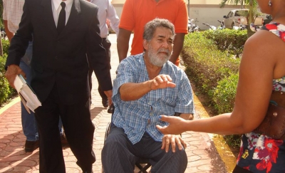 Isidro de Jesús Ramírez Jiménez, antes de ser conducido a la cárcel pública de El Seibo.