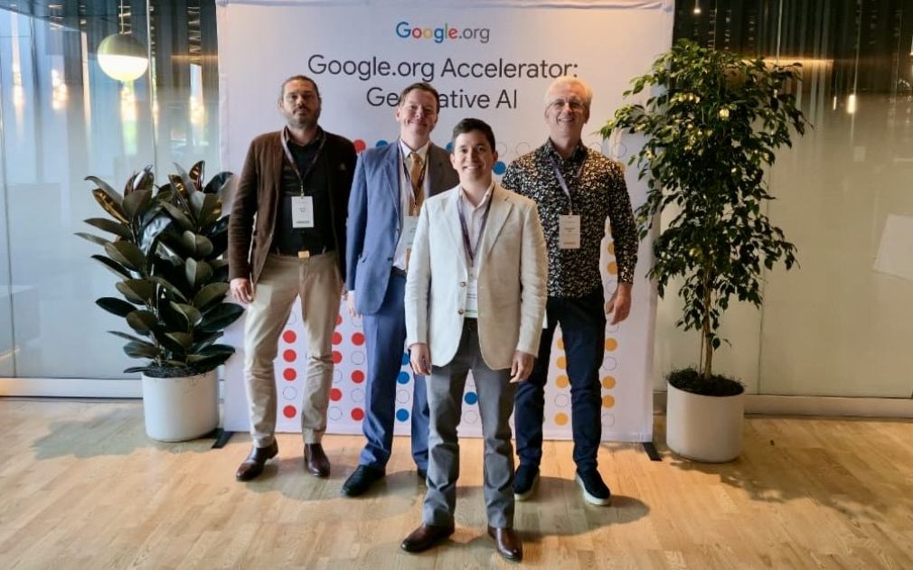 Alberto Castillo Aroca junto a Christophe Bois, director de 3iS; Jerey Villaveces, director Latam de 3iS, y Slawek Zak, Google Success Manager.