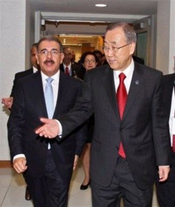 Ban Ki-moon y Danilo Medina. 