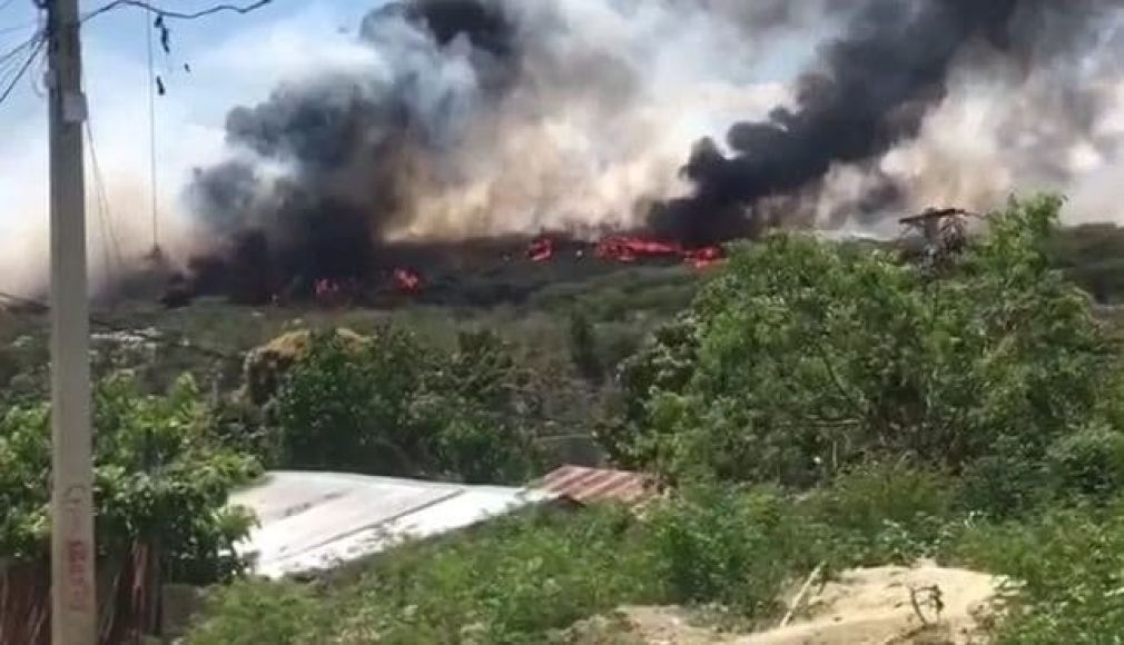 El siniestro fue provocado por desaprensivos produciéndose una humareda en gran parte de la ciudad de Santiago.