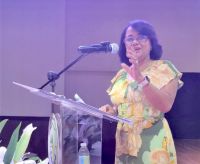 Eufracia Gómez Morillo, presidenta del Consejo Nacional de Cooperativas, anuncio los actos del Mes del Comparatismo Dominicano, 2023.