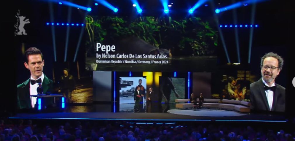 Instante de la presentación de Pepe, de Nelson Carlo de los Santos, en la ceremonia de apertura de la 74 Berlinae. Foto: Fuente Externa.
