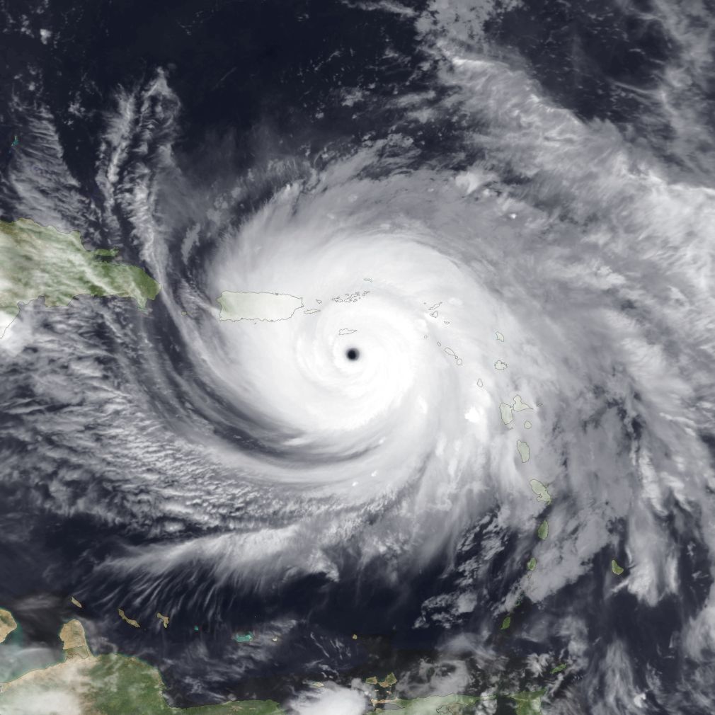 Ilustración: Fotografía satelital del huracán María que azotó a Puerto Rico en septiembre de 2017. 