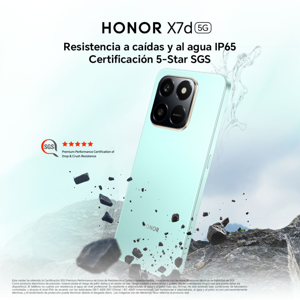 El HONOR X7d tiene una batería de 6500mAh.