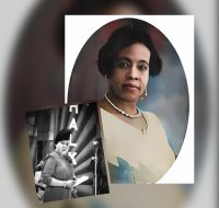 Minerva Bernardino. Santo Domingo. Circa 1943. © Conrado. Archivo General de la Nación; y Petronila Angélica Gómez. Coloración © Julio Pérez Rodríguez, 2023.