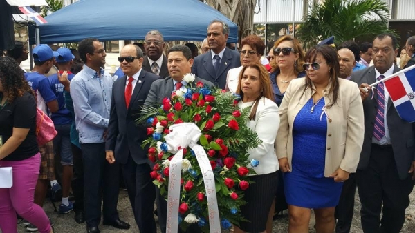Consulado Dominicano en PR depositó ofrenda floral con motivo del 172 aniversario Independencia Nacional: 