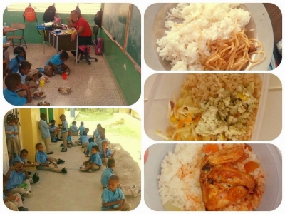 Almuerzo escolar en Cabral, Barahona.