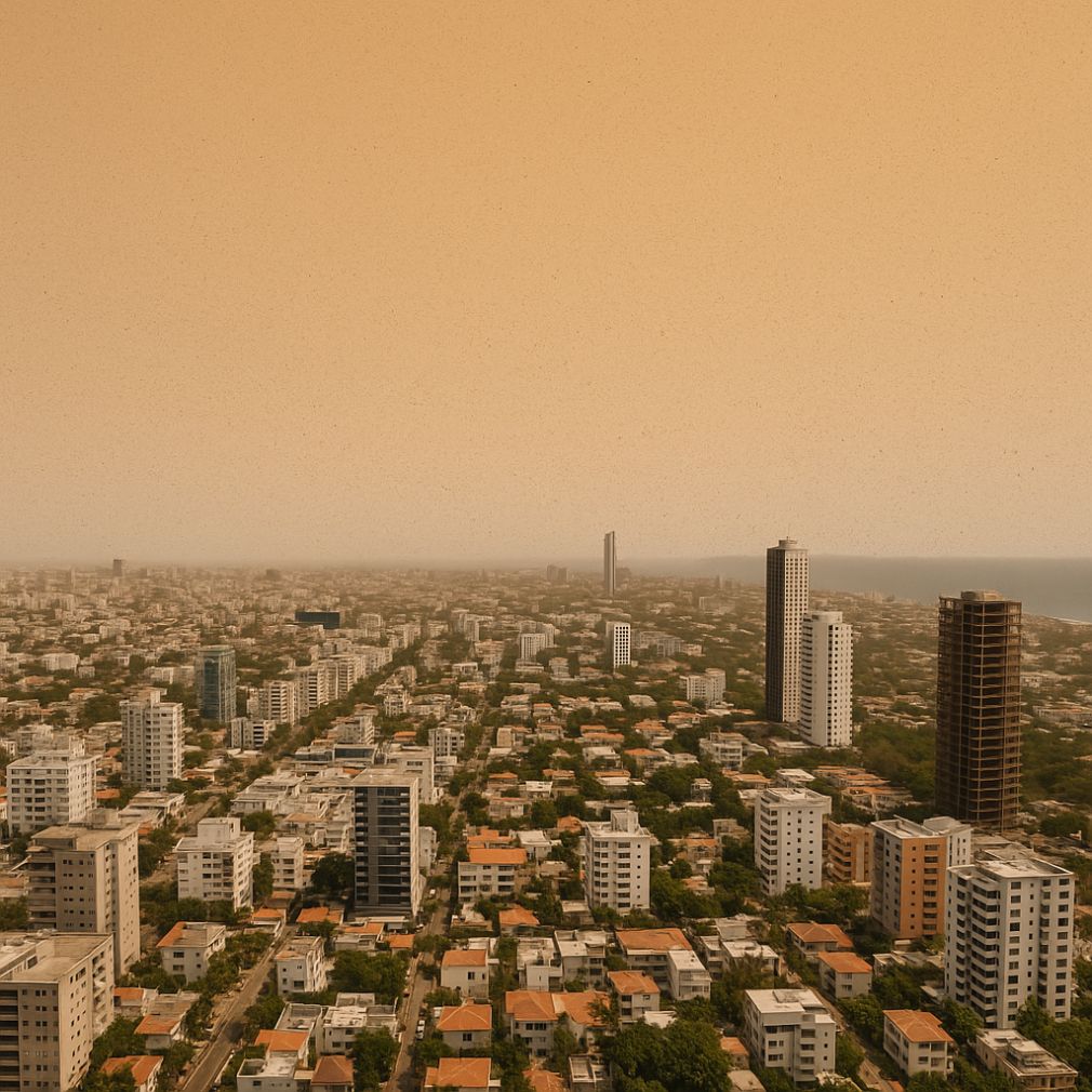 Clima caluroso en el país debido a los efectos del polvo del Sahara en el ambiente (@Municipiosaldia/ChatGPT).