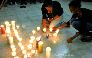 Encienden velas en Cotui pidiendo esclarecer muerte Victoriano Santos: 