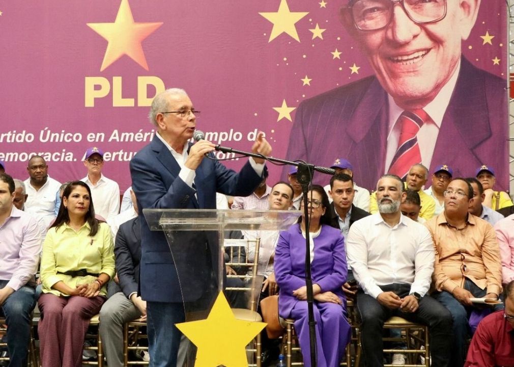 Danilo Medina se dirige a la militancia del PLD durante acto llevado a cabo en Santo Domingo Este.
