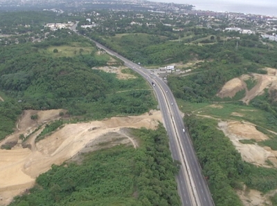 Vista aérea de los trabajos de construcción de la Circuvalación Santo Domingo.