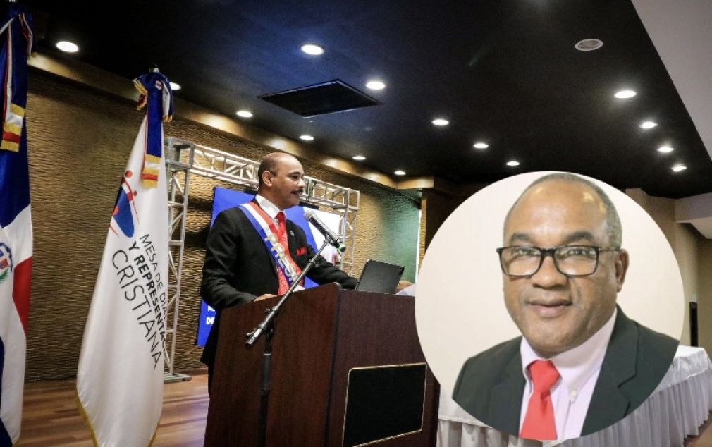 En la imagen Reynaldo Franco Aquino por la Mesa de Diálogo y Representación Cristiana y Olivo De León, presidente del IPPP y coordinador general del MMV.