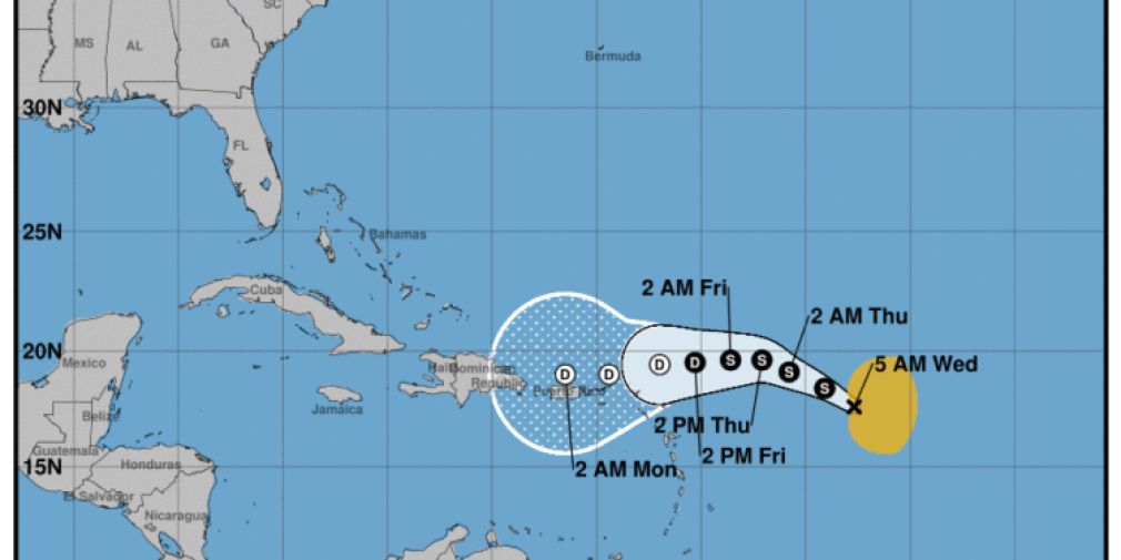 Es probable que la tormenta sea una depresión cuando se aproxime al norte de Puerto Rico el domingo.