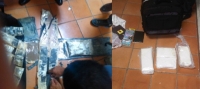Material que se incauto la DNCD en la aeropuerto Punta Cana, donde se apresó a tres personas con relación a la droga encontrada en el equipaje de viaje  