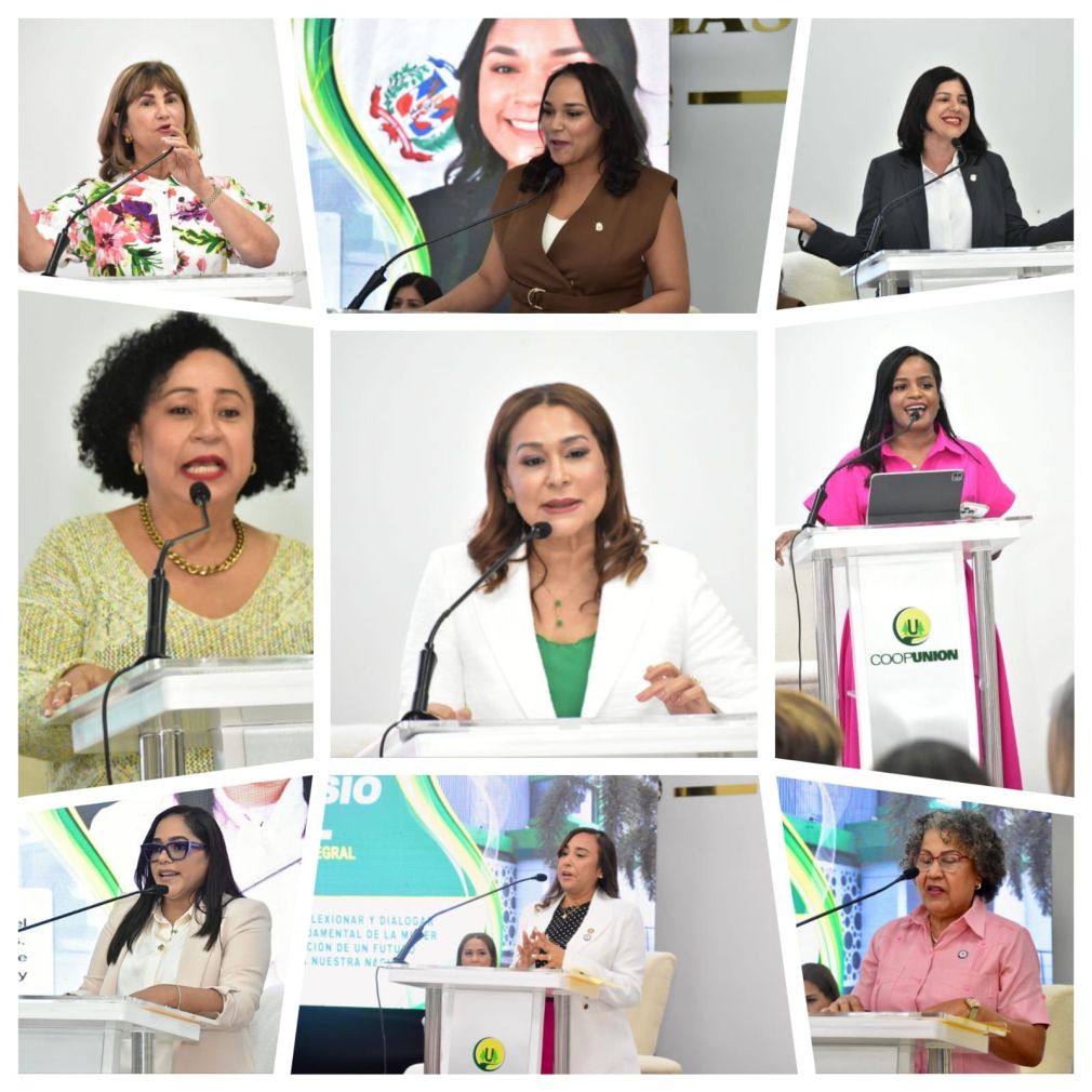 El Collage de fotos presenta a las diferentes panelistas.