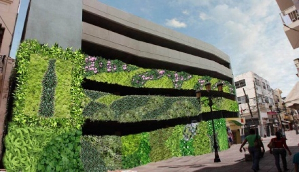 Fachada del parqueo de El Conde será convertida en gran jardín vertical